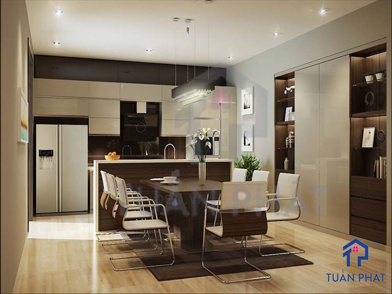 Top 8 Các Mẫu Thiết Kế Nội Thất Phòng Bếp Nhà Ống Độc Lạ, Hiện Đại Và Đẹp 16 Noi That Phong Bep Nha Ong 18