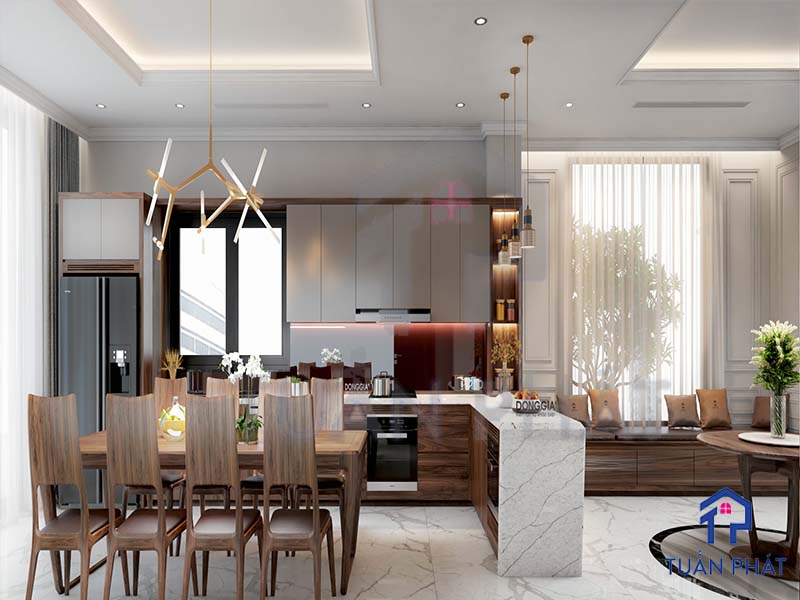 Top 8 Các Mẫu Thiết Kế Nội Thất Phòng Bếp Nhà Ống Độc Lạ, Hiện Đại Và Đẹp 15 Noi That Phong Bep Nha Ong 19