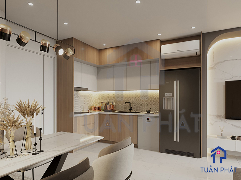 Thiết kế nội thất chung cư 73m2 Bình Dương 10 sử dụng gam màu sáng nhẹ nhàng