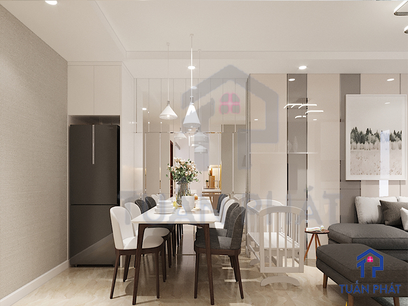Thiết kế nội thất chung cư 73m2 Bình Dương 11 Thiết kế nội thất chung cư 73m2 Bình Dương - Phòng khách