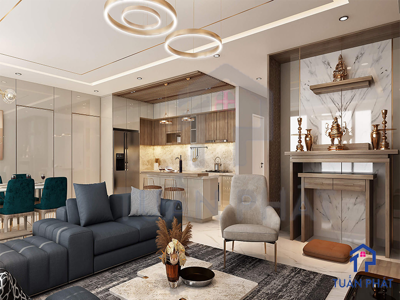 Thiết kế nội thất chung cư Saigon Pearl 62m2