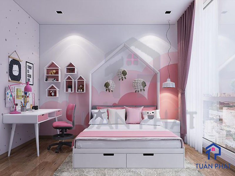 20+ Các Mẫu Thiết Kế Nội Thất Phòng Ngủ Cho Con Gái Từ Tính Cách Dịu Dàng Đến Cá Tính Mạnh Mẽ 14 Thiet Ke Noi That Phong Ngu Cho Con Gai 17