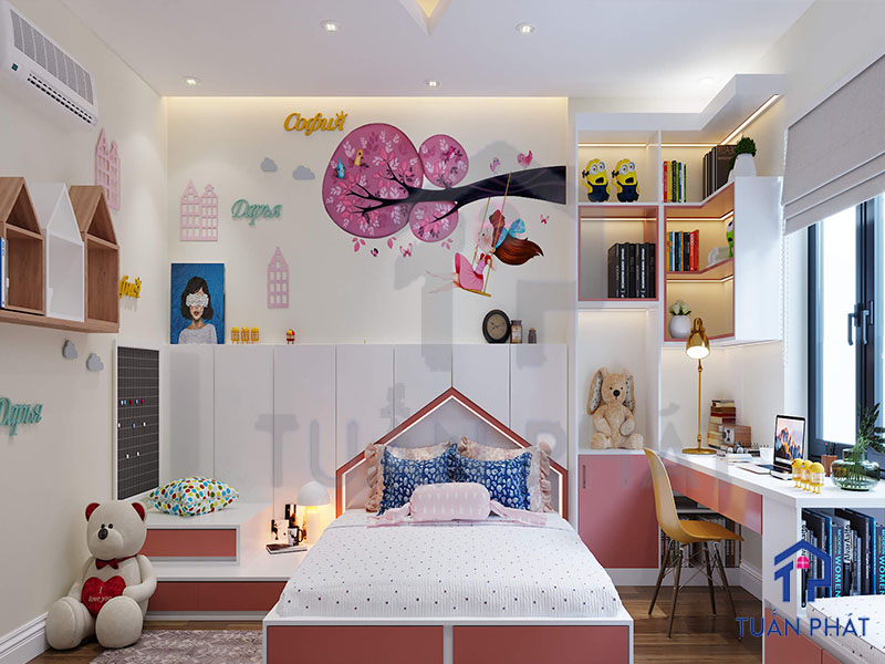 20+ Các Mẫu Thiết Kế Nội Thất Phòng Ngủ Cho Con Gái Từ Tính Cách Dịu Dàng Đến Cá Tính Mạnh Mẽ 27 Thiet Ke Noi That Phong Ngu Cho Con Gai 4