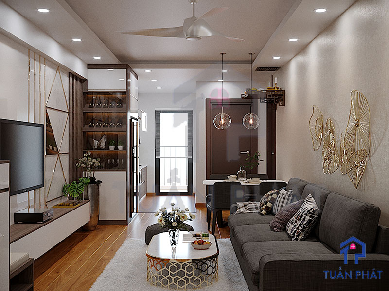 Thiet ke noi that can ho 2 phong ngu 45m2 36