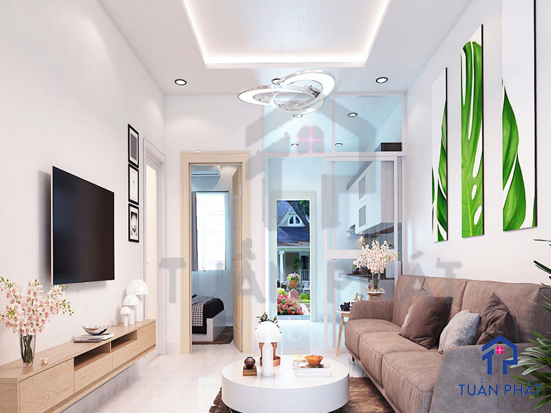 Các Mẫu Thi Công Nội Thất Phòng Khách Tinh Tế Năm 2022. 16 Tivi được gắn lên tường vừa tinh tế vừa tiết kiệm không gian và bạn sẽ tiết kiệm được chi phí cho việc phải sắm thêm kệ hay tủ để đựng chiếc tivi nhà minh.