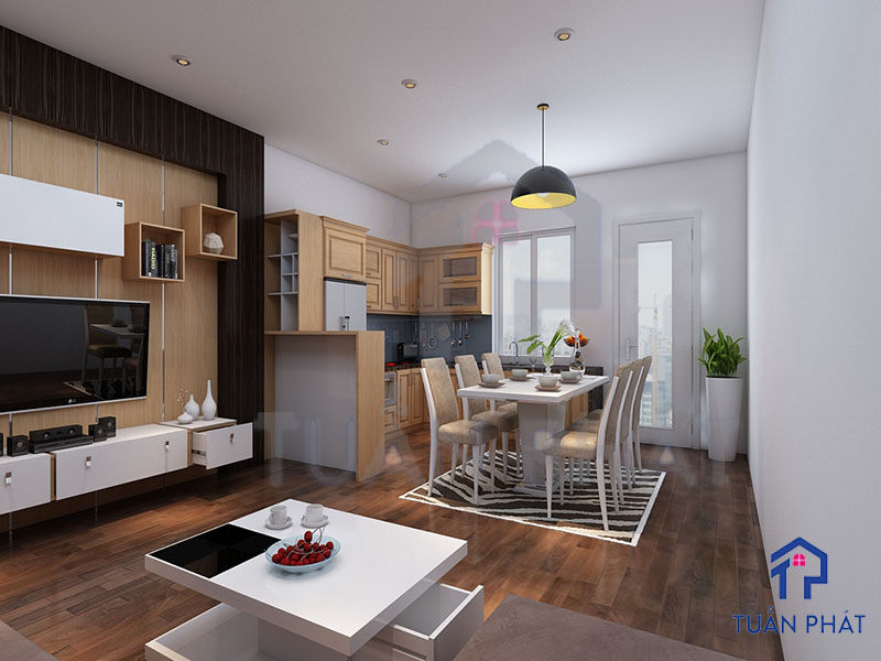 20+ Các Mẫu Thiết Kế Nội Thất Phòng Khách Liền Bếp Tiện Lợi Tiết Kiệm Không Gian 13 thiet ke noi that phong khach lien bep 3