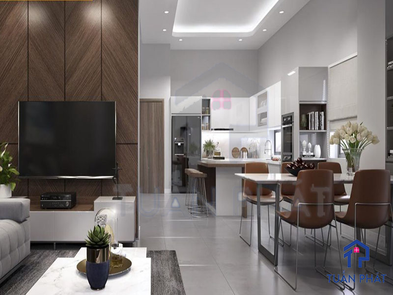 20+ Các Mẫu Thiết Kế Nội Thất Phòng Khách Liền Bếp Tiện Lợi Tiết Kiệm Không Gian 17 thiet ke noi that phong khach lien bep 8