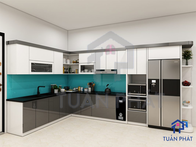 Sự khác biệt của tủ bếp Melamine, Laminate, Acrylic - Chọn Loại Nào? 8 Tủ bếp bề mặt phủ Acrylic