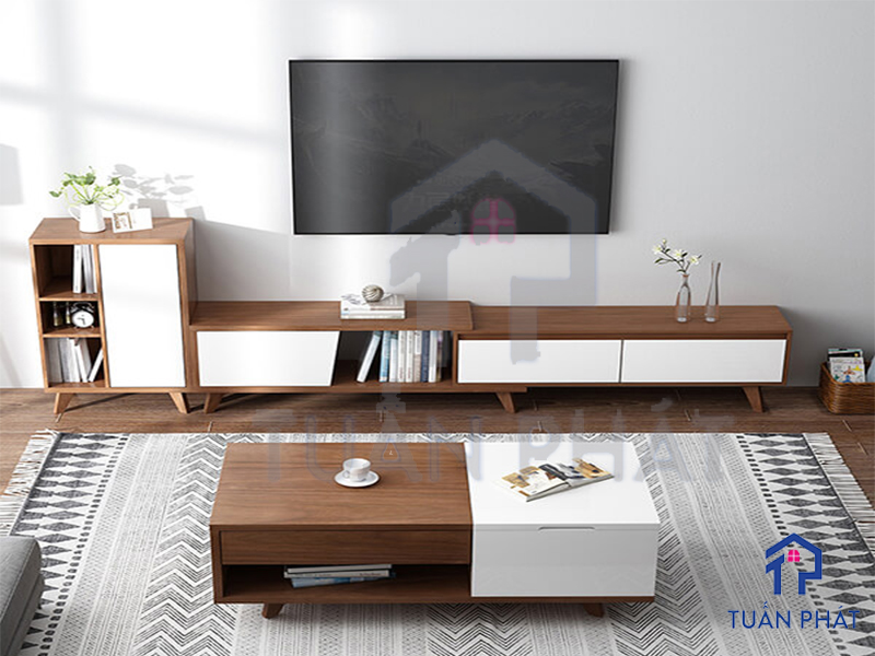 Tủ trang trí phòng khách đón đầu xu hướng mới nhất 4 Tủ trang trí phòng khách bằng gỗ tự nhiên