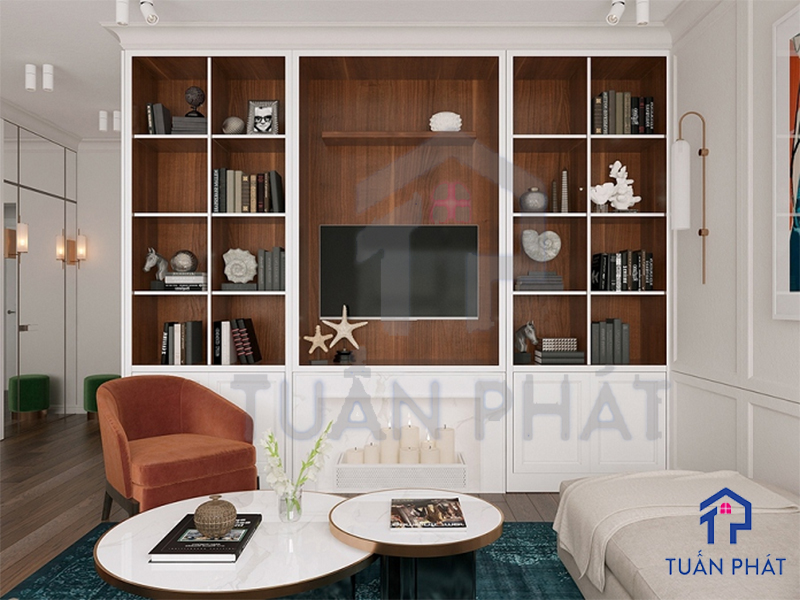 Tủ trang trí phòng khách đón đầu xu hướng mới nhất 11 Nội Thất Tuấn Phát - Nơi mang đến cho bạn những chiếc tủ thiết kế ấn tượng