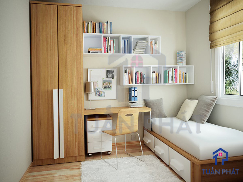 Top những ý tưởng thiết kế phòng ngủ 10m2 hot nhất hiện nay 5 Sử dụng tone màu trắng làm chủ đạo cho phòng ngủ 10m2