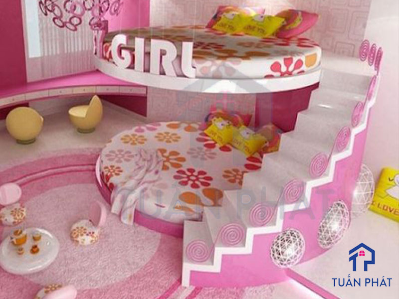 Sai lầm vô tình trong các bố trí thiết kế giường tầng màu hồng 