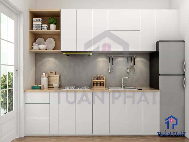 Bí quyết thiết kế mẫu tủ bếp dài 2m cho nhà bếp nhỏ tiện nghi