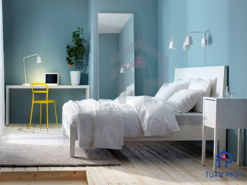 Phòng ngủ màu xanh cũng được chia thành nhiều gam màu với những ý nghĩa khác nhau