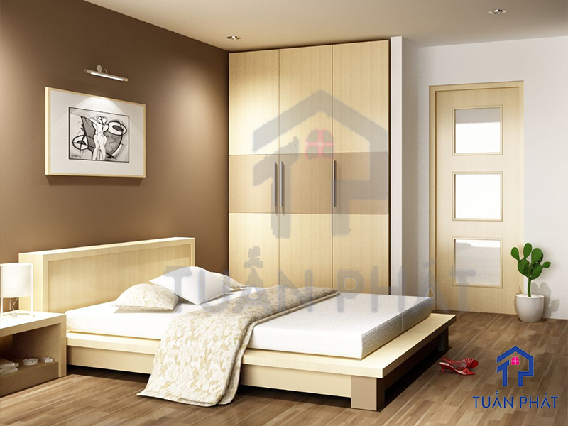 Thiết kế mẫu phòng ngủ 15m2 với giường ngủ phù h