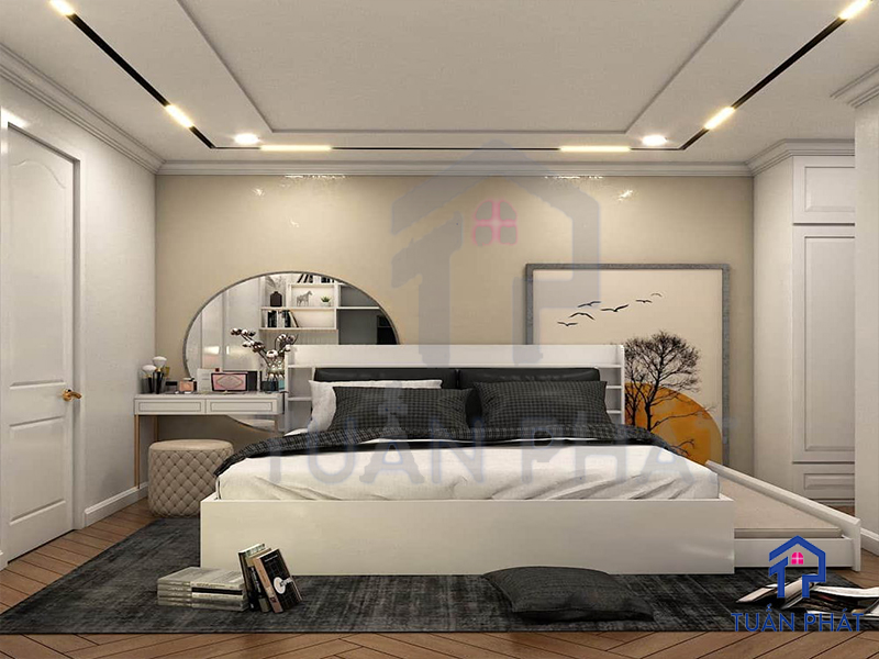 Thiết kế mẫu phòng ngủ bố mẹ với giường tầng