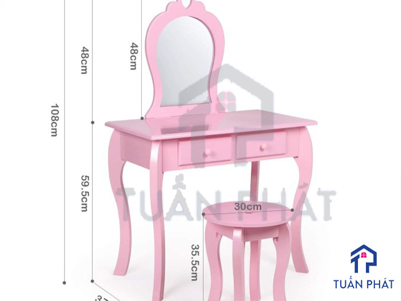 Có mặc định sẵn về kích thước bàn ghế trang điểm đúng chuẩn không?