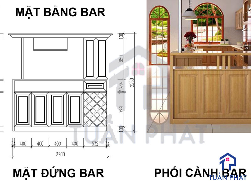 Bí kíp chọn kích thước quầy bar phù hợp cho mọi không gian