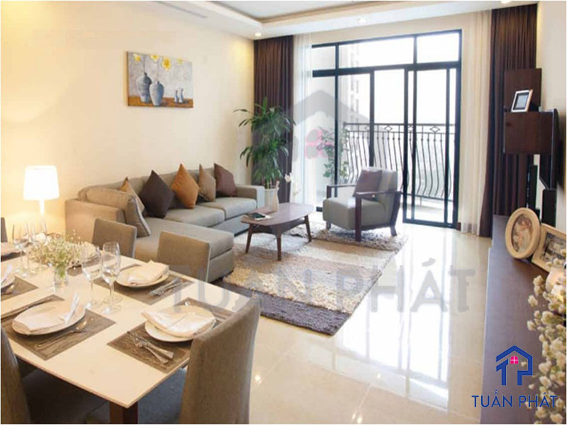 Thiết kế căn hộ Dream Home 60m2 đẹp, cuốn hút 9 Dựa trên kiến trúc của nơi ở, kiến trúc sư đã bố trí phòng ăn thông với phòng khách