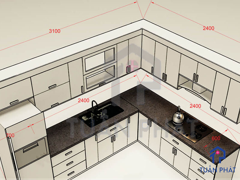 Kinh nghiệm làm tủ bếp với cách chọn lựa kích thước tủ bếp phù hợp