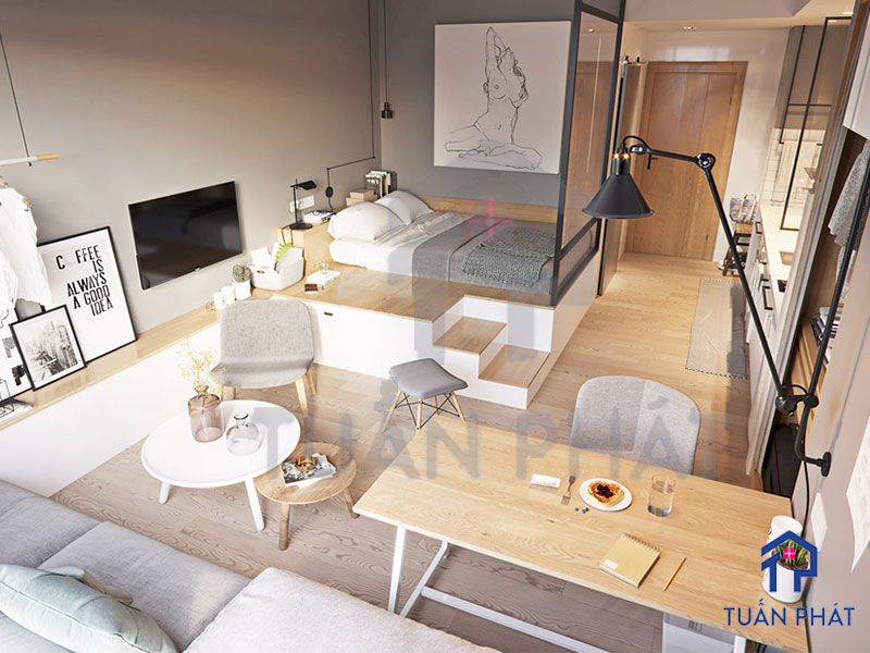 Căn hộ studio là gì? Căn hộ studio là căn hộ nhỏ kết hợp giữa phòng khách, phòng ngủ và bếp