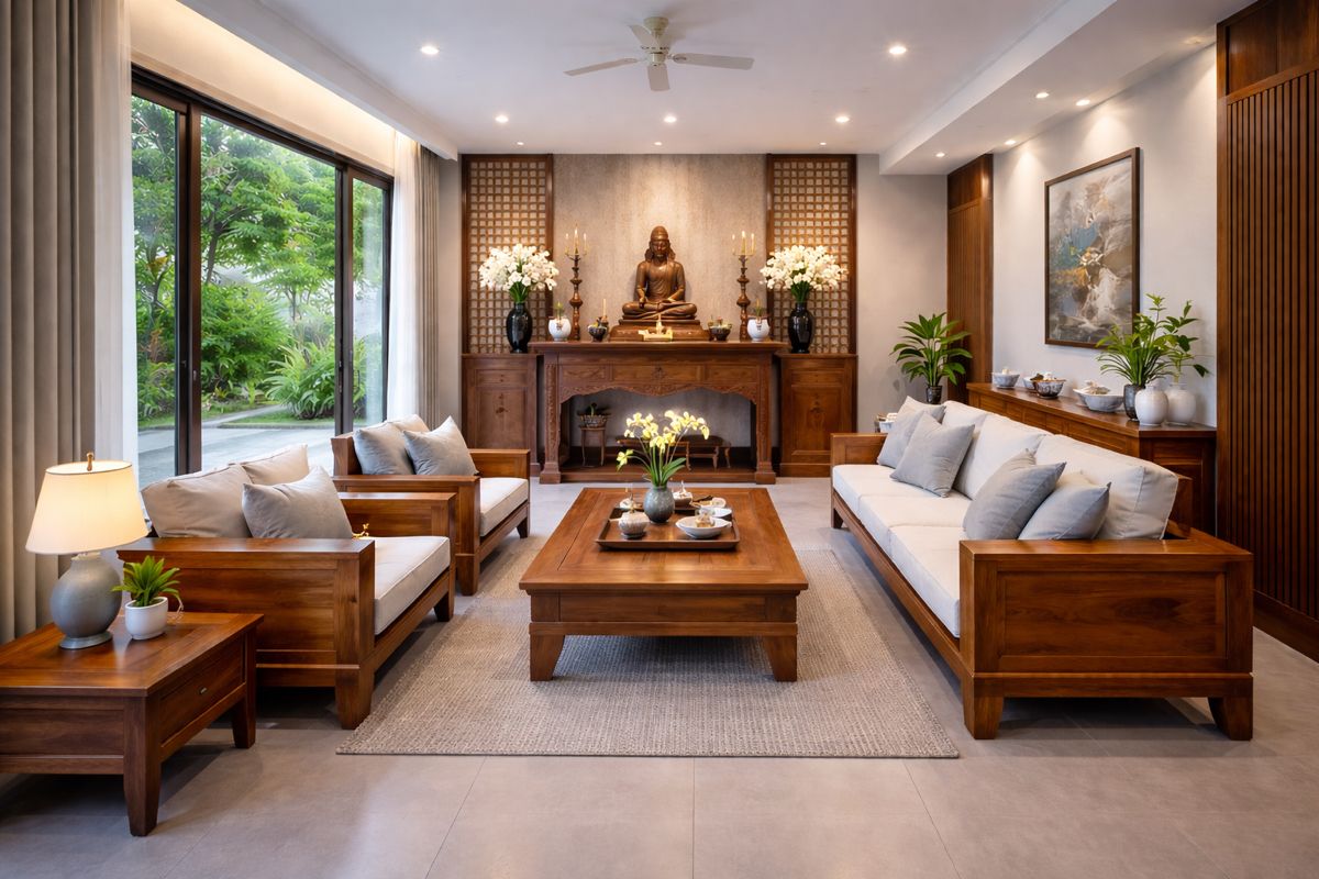 gỗ trang trí phòng khách