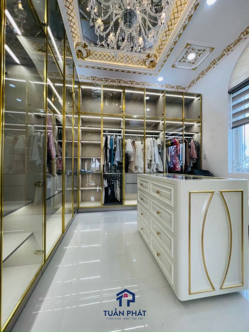 mẫu phòng ngủ kết hợp phòng phụ kiện