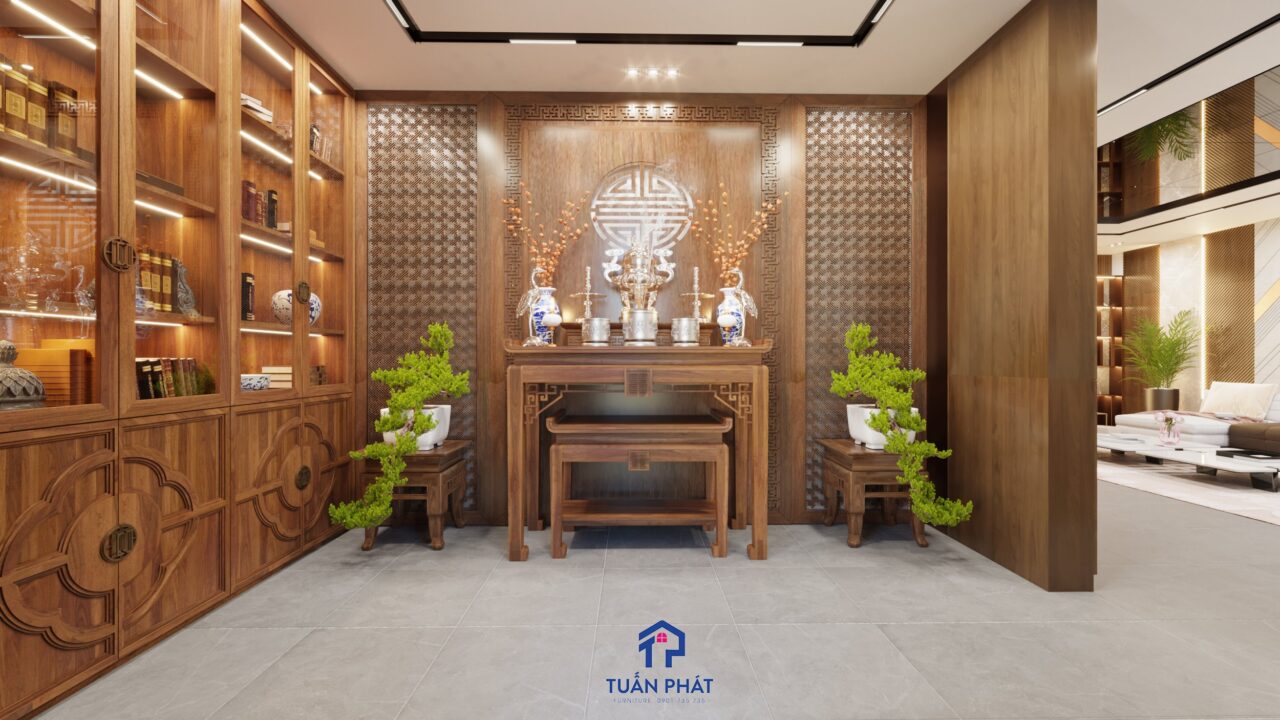 20+ Mẫu thiết kế phòng thờ đẹp, hiện đại, đúng phong thủy 2 mẫu phòng thờ đẹp