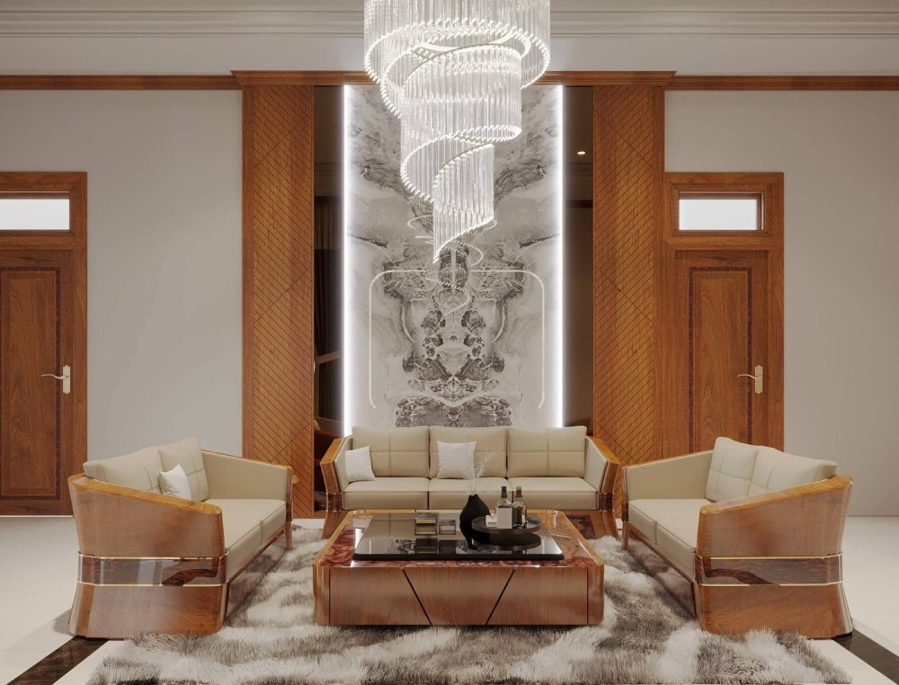 nội thất gỗ phòng khách luxury