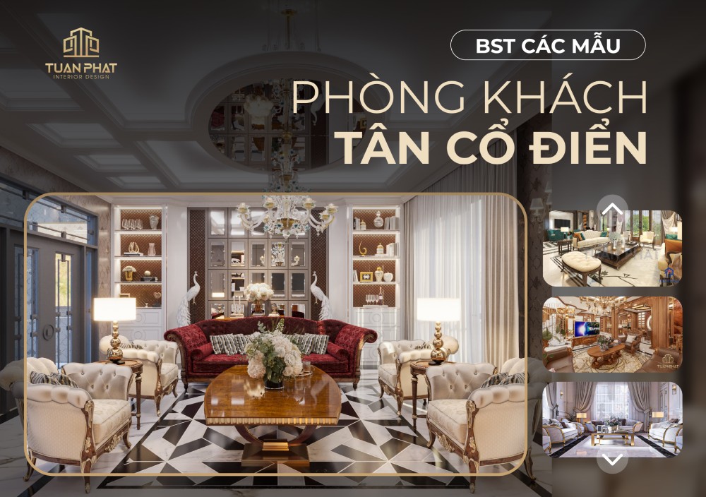 phòng khách tân cổ điển