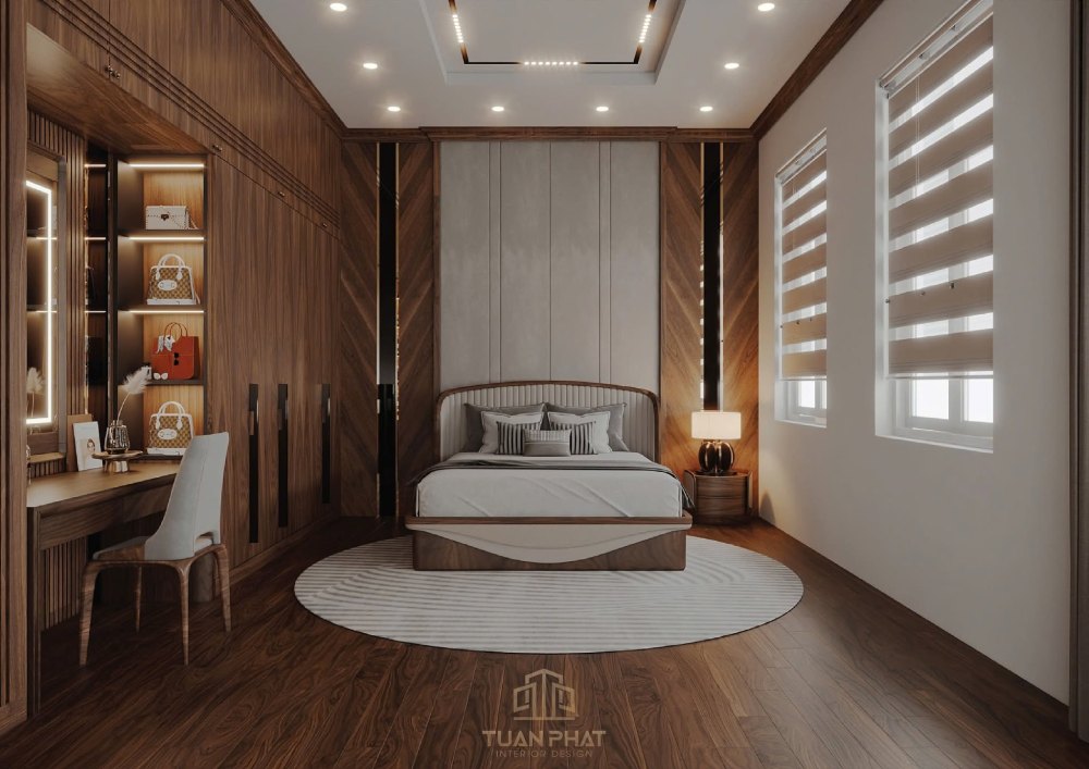 phòng ngủ hiện đại bằng gỗ
