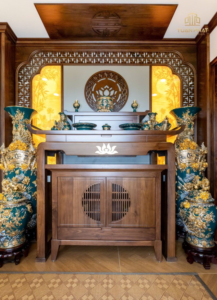 Thi công phòng thờ nhà phố