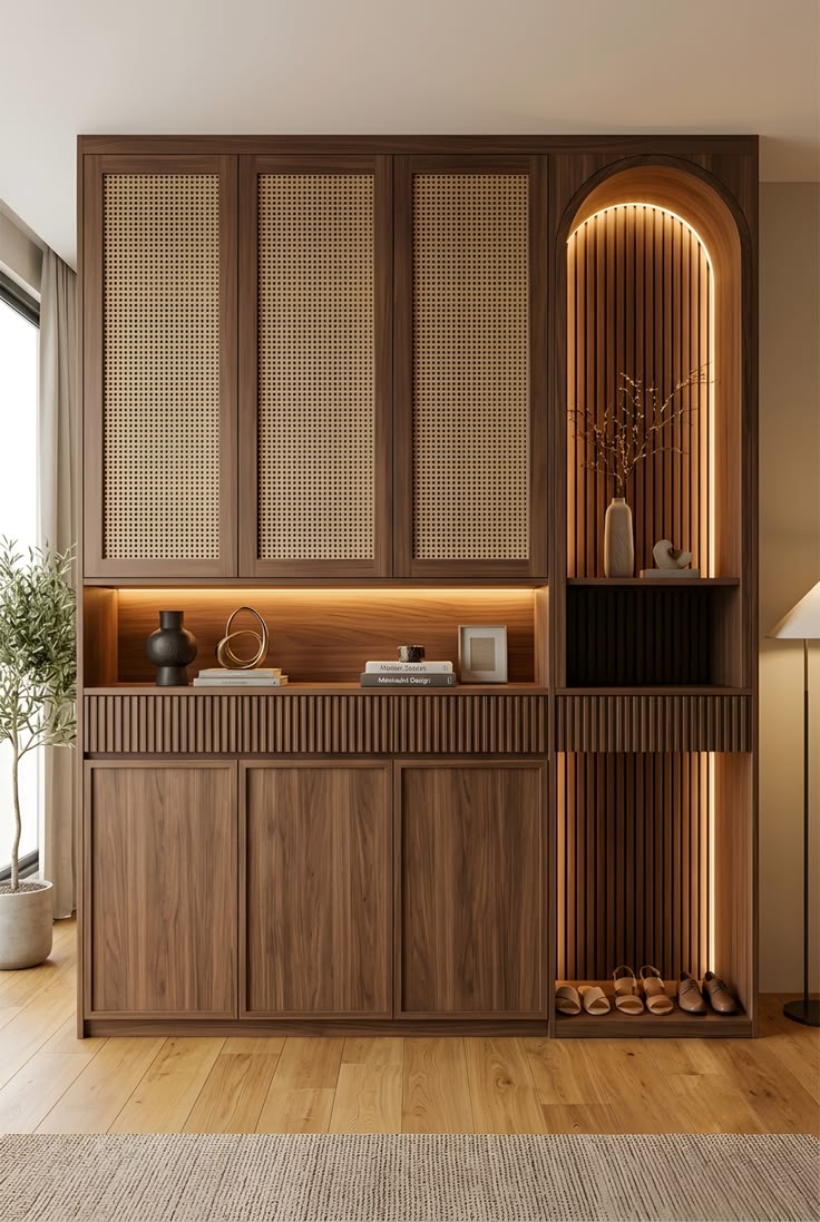 Tủ giày dép gỗ cho phòng khách