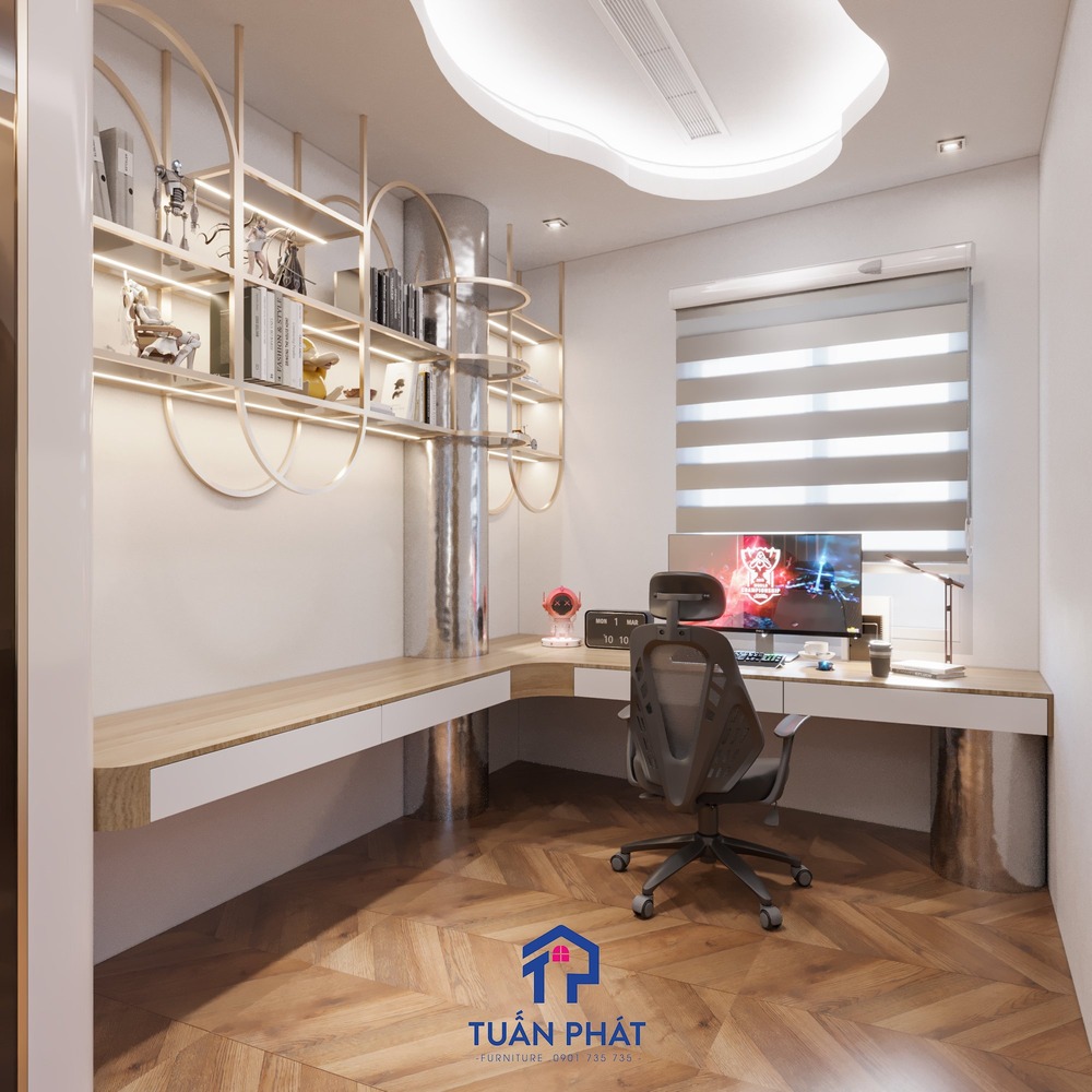 Bàn làm việc gỗ công nghiệp chữ L hiện đại BL20