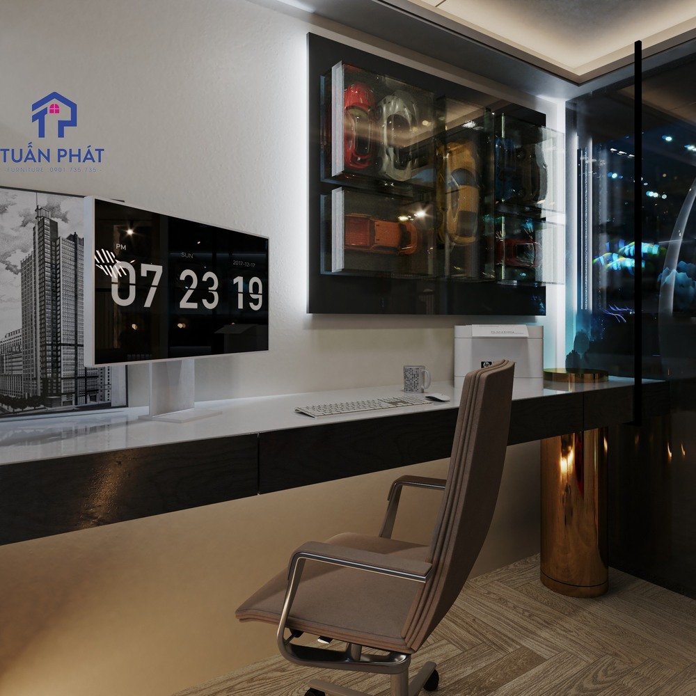 Bàn làm việc gỗ công nghiệp dáng dài BL18
