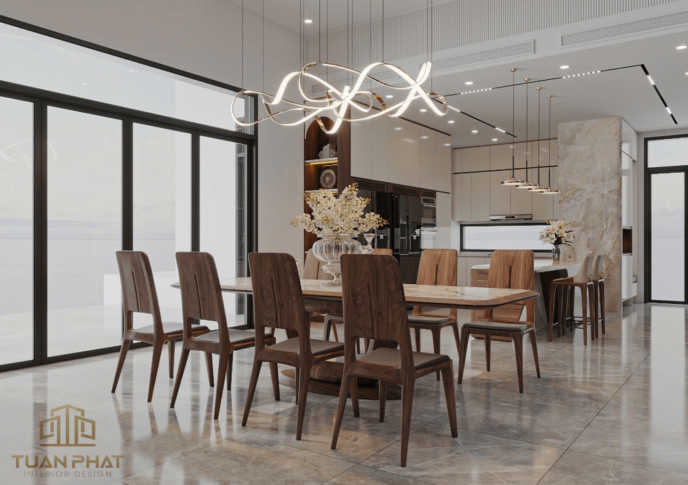 Bộ bàn ghế ăn gỗ óc chó hiện đại, đơn giản BG10