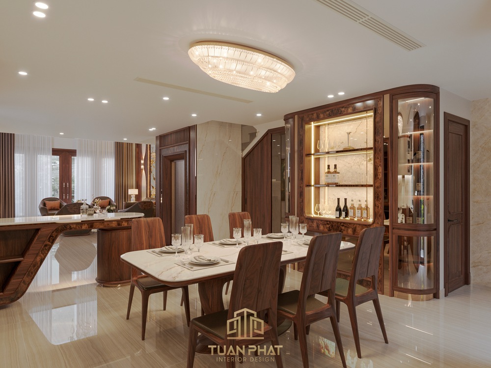 Bộ bàn ghế gỗ óc chó phối mặt đá cao cấp BG34