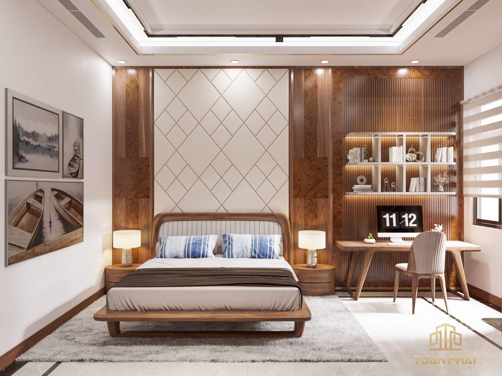 chọn nội thất phòng ngủ gỗ óc chó