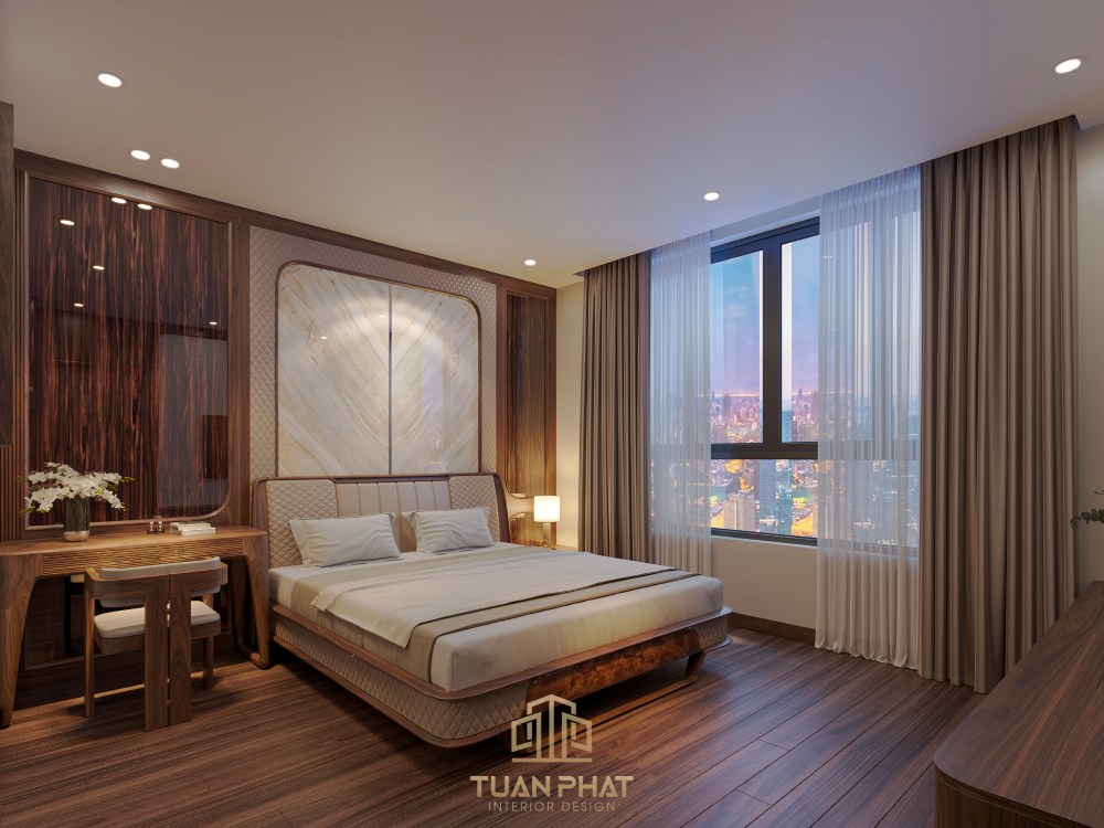 combo nội thất phòng ngủ gỗ óc chó
