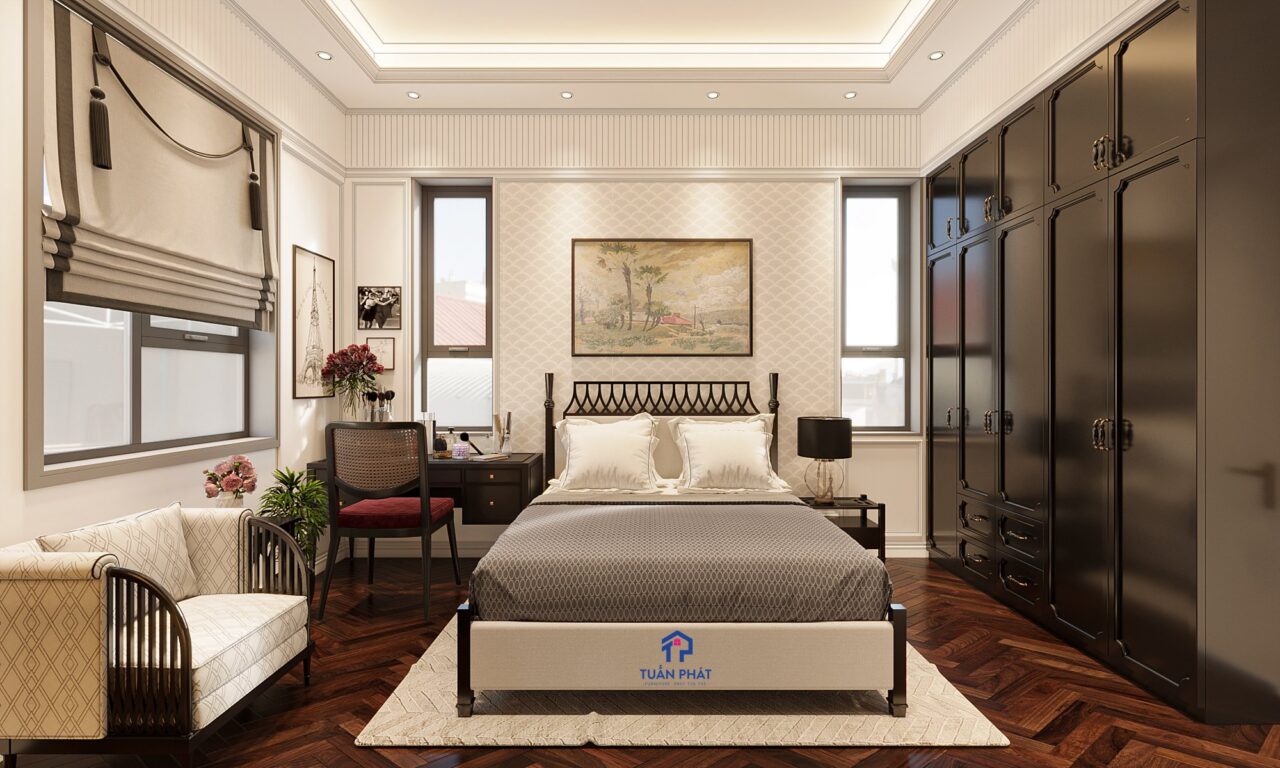 Combo phòng ngủ tân cổ điển gỗ công nghiệp - GN16