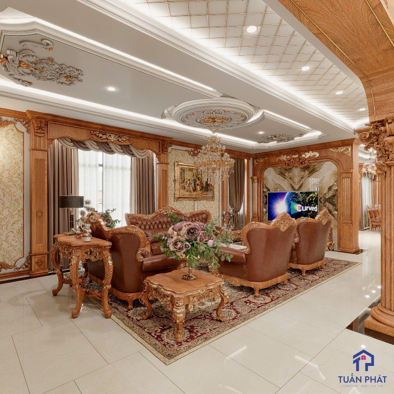 đèn chùm phòng khách tân cổ điển