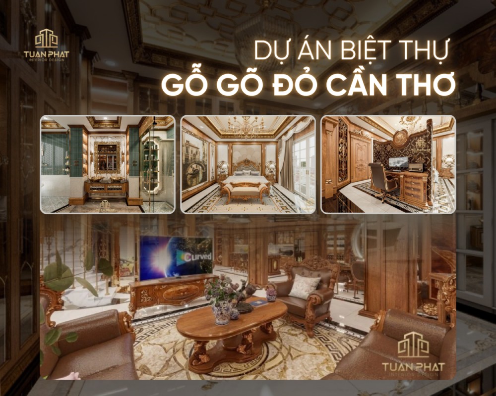 dự án thi công biệt thự gỗ gõ đỏ cần thơ