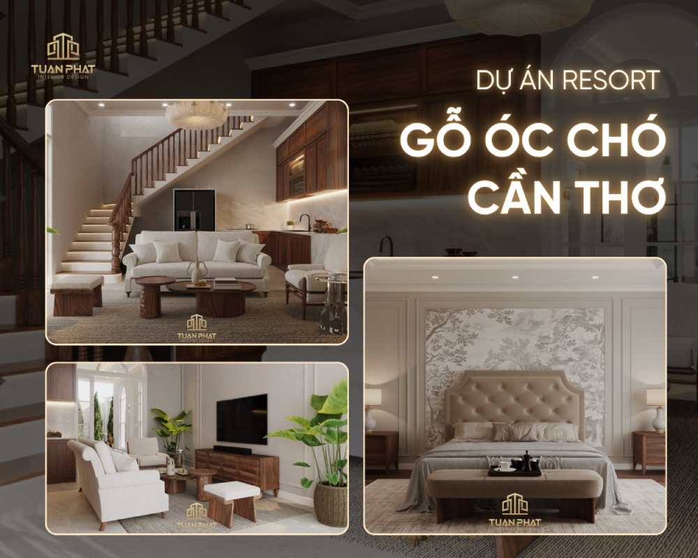 dự án thi công resort gỗ óc chó tp cần thơ