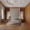 Giường ngủ gỗ gõ đỏ hiện đại dáng tròn GN56 (2)