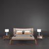 Giường ngủ gỗ óc chó chân quỳ GN67