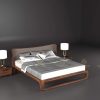 Giường ngủ gỗ óc chó tối giản GN72