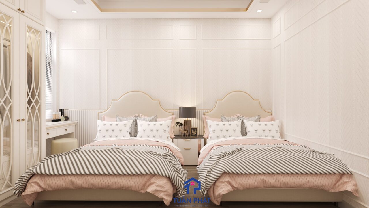 Giường ngủ tân cổ điển đơn giản - GN05