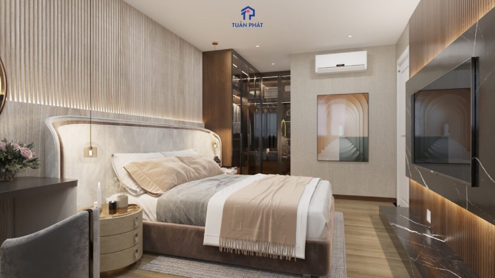 kích thước nội thất phòng ngủ gỗ óc chó