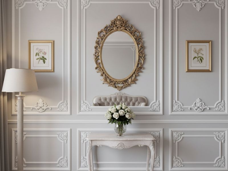 phào chỉ phòng khách tân cổ điển đẹp