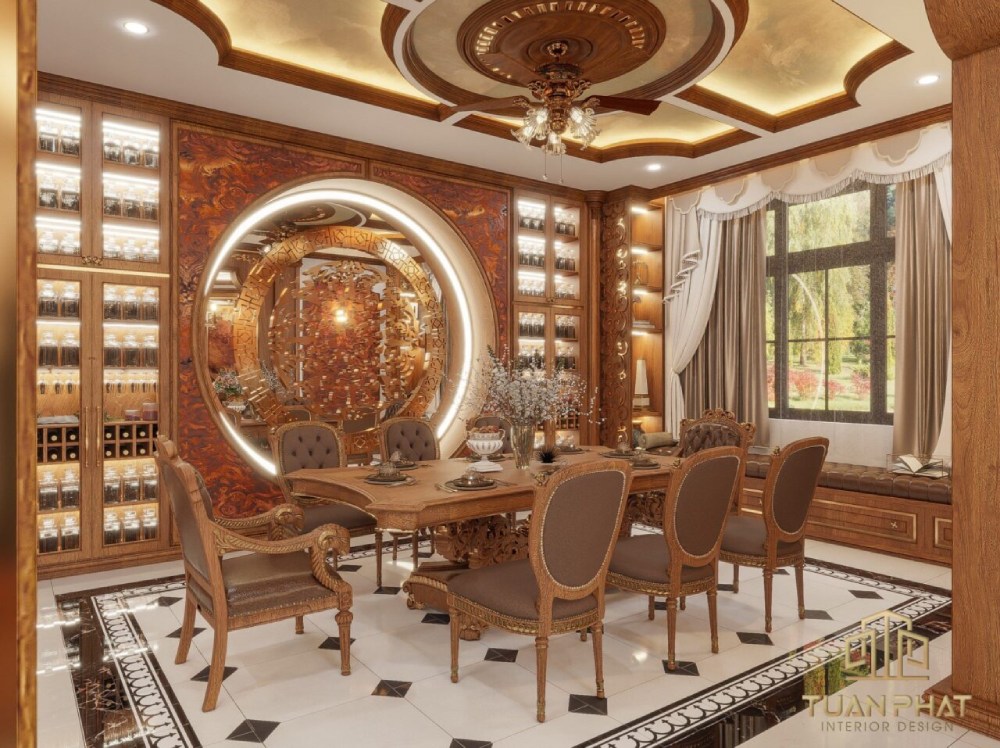 Phòng bếp gỗ gõ đỏ Cần Thơ